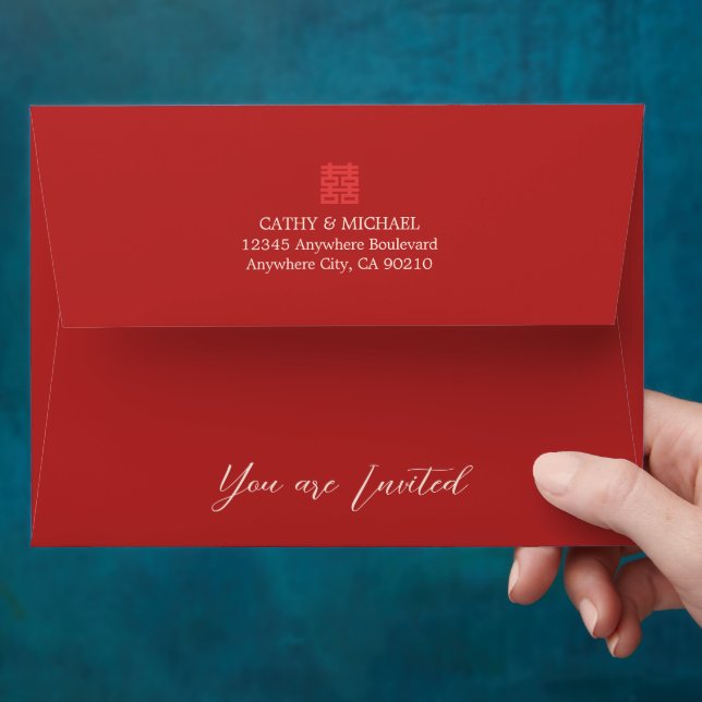 Simple red and modern Chinese wedding Envelope (Hand)