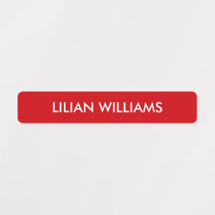 Simple RED and White Kids Name