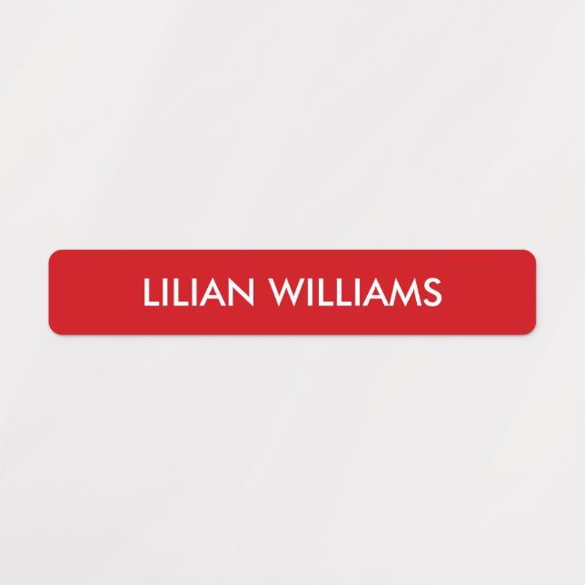 Simple RED and White Kids Name (Design 4)