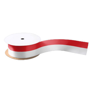 Simple Red and White Satin Ribbon