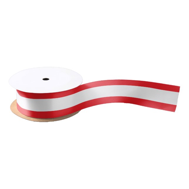 Simple Red and White Stripe Satin Ribbon (Spool)