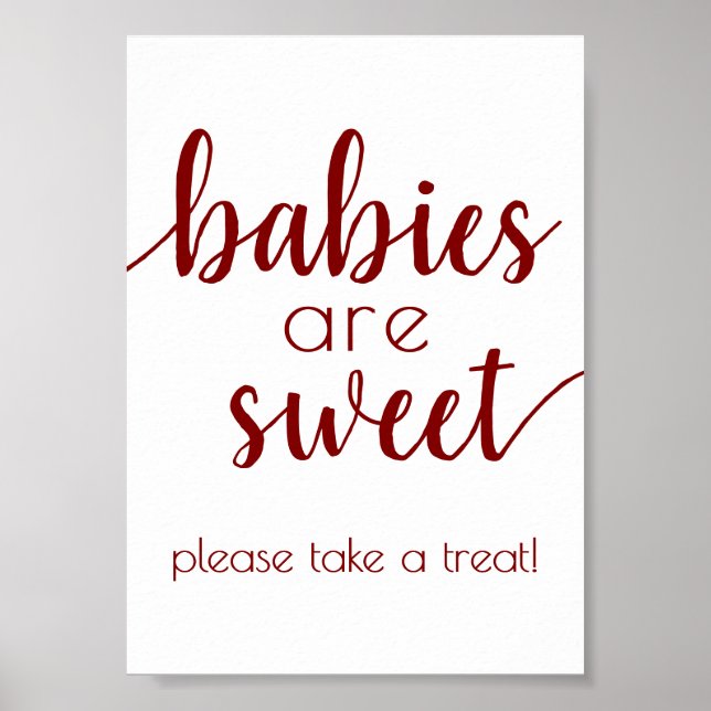 Simple Red Babies are Sweet | Candy Apple Shower Poster (Front)