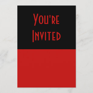 simple red black invitation