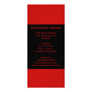 simple red black rack card