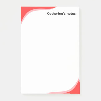 Simple red & black waves customisable post-it notes