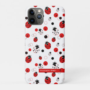 Simple Red, Black & White Ladybug Pattern Case-Mate iPhone Case