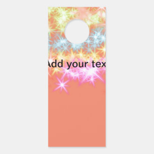 Simple red blue green sparkle stars add your text door hanger