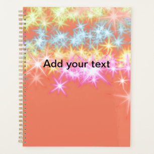 Simple red blue green sparkle stars add your text planner