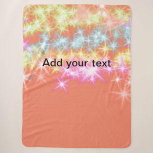 Simple red blue green sparkle stars add your text  sherpa blanket