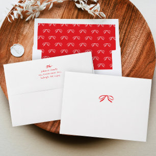 Simple Red Bow Christmas Envelope