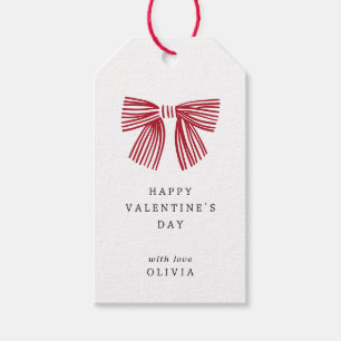 Simple red bow Valentine's Day Gift Tags