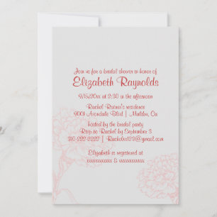 Simple Red Bridal Shower Invitations