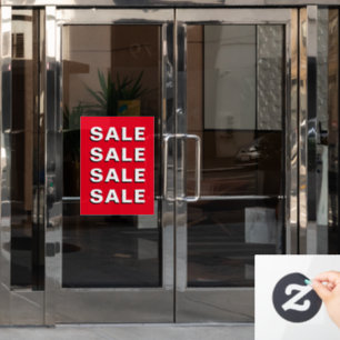 Simple Red Business Shop Sale Sign Window Decal
