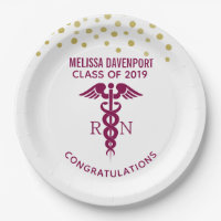 Simple Red Caduceus Nurse Graduate Congratulations