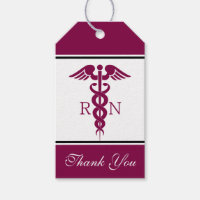 Simple Red Caduceus Registered Nurse RN Symbol
