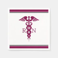 Simple Red Caduceus Registered Nurse RN Symbol