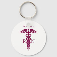 Simple Red Caduceus RN Symbol