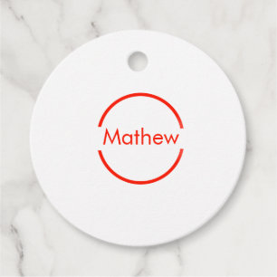 simple red circle add your name letter text favour tags