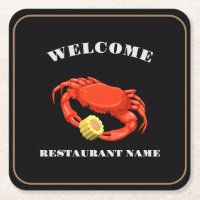 Simple Red crab corn seafood Restaurant logo name