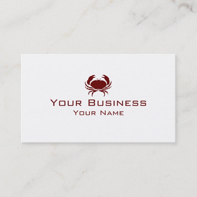 SImple red Crab custom business cards (Front)