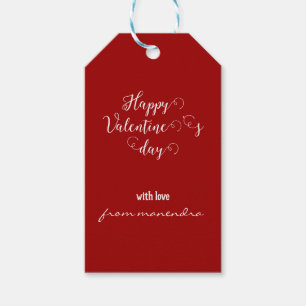 Simple red Customisable valentine's day Gift Tags