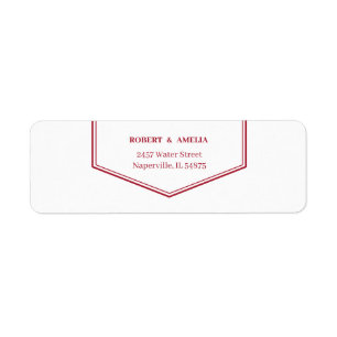Simple Red Customised Return Address