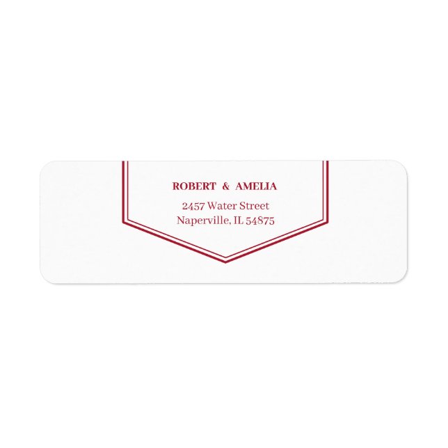 Simple Red Customised Return Address (Front)