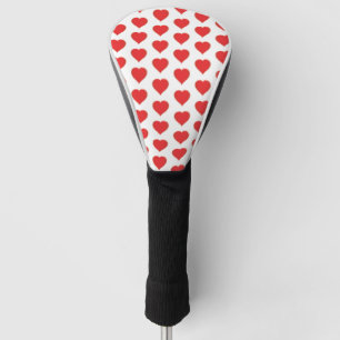 Simple Red Cute Heart Pattern Minimalist Style Golf Head Cover