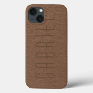 Simple Red Faux Leather Look  iPhone 13 Case