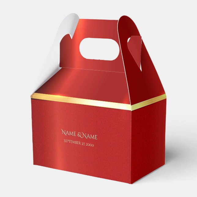 Simple Red Favour Box (Front Side)