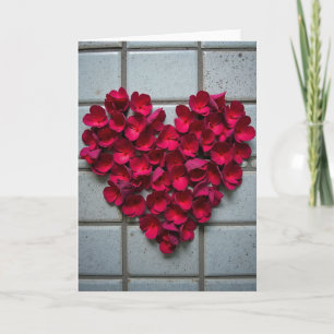 Simple Red Floral Heart Card