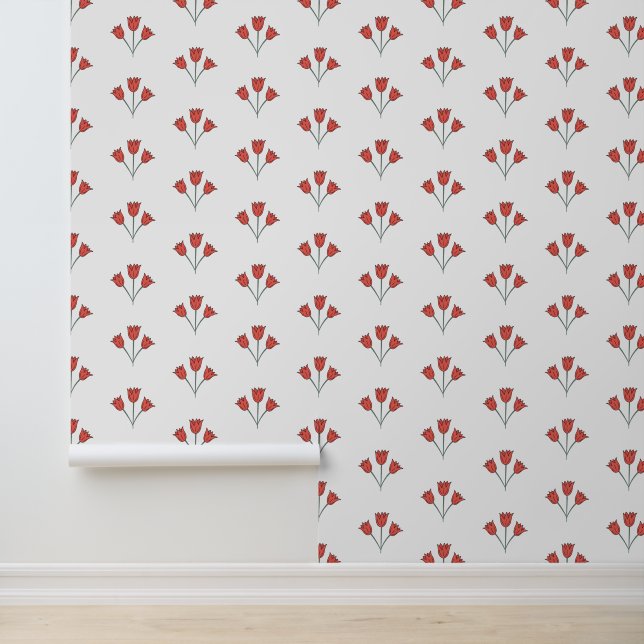 Simple red flowers pattern wallpaper (Application)