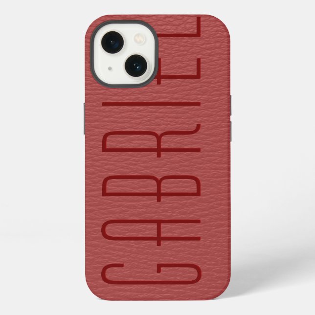 Simple Red Fox Leather Look  iPhone Case (Back)
