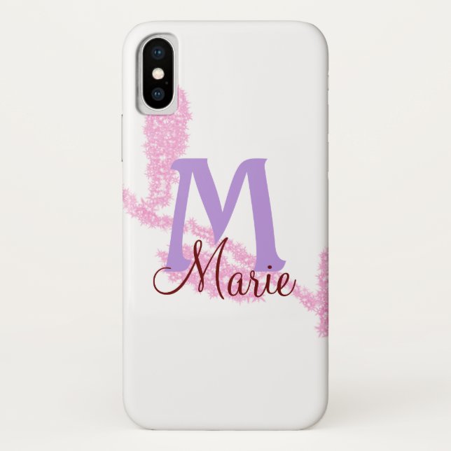 Simple red glitter monogram add your name letter c Case-Mate iPhone case (Back)