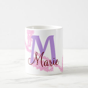Simple red glitter monogram add your name letter c coffee mug