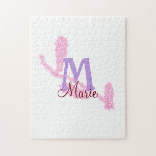Simple red glitter monogram add your name letter c jigsaw puzzle