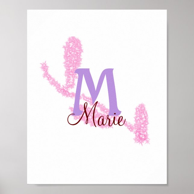 Simple red glitter monogram add your name letter c poster (Front)