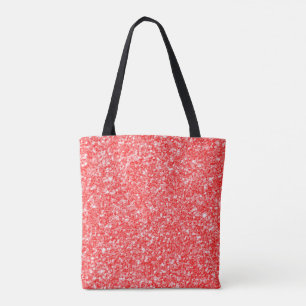 Simple Red Glitter Tote Bag