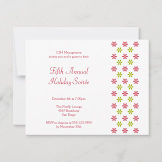 Simple red green Christmas holiday party custom Invitation