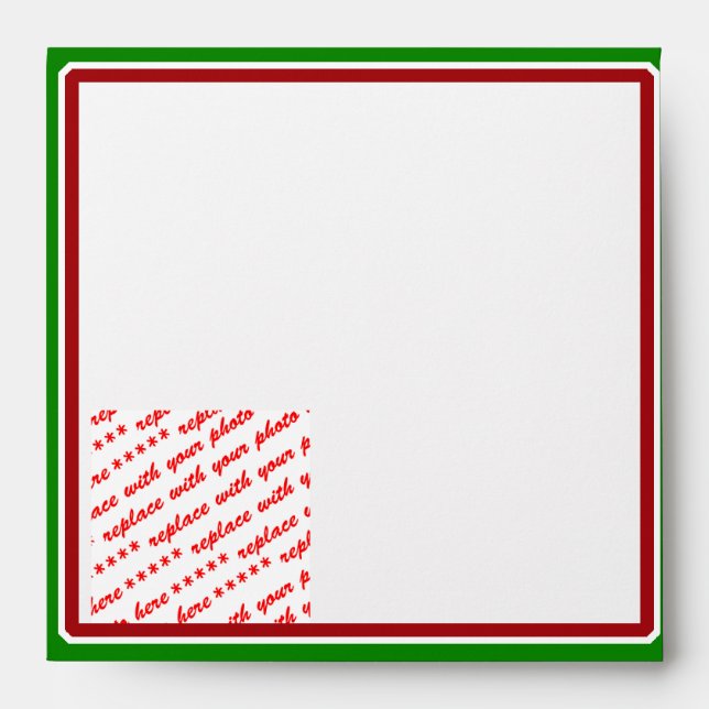 Simple Red & Green Frame for the Holidays Envelopes (Front)
