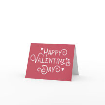 Simple Red Happy Valentine's Day Note Card