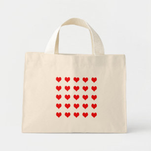 Simple Red Heart Design Mini Tote Bag
