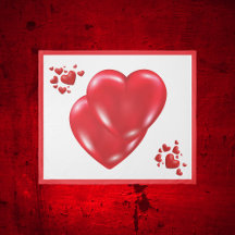 Simple Red Hearts on White Happy Valentine's Day K