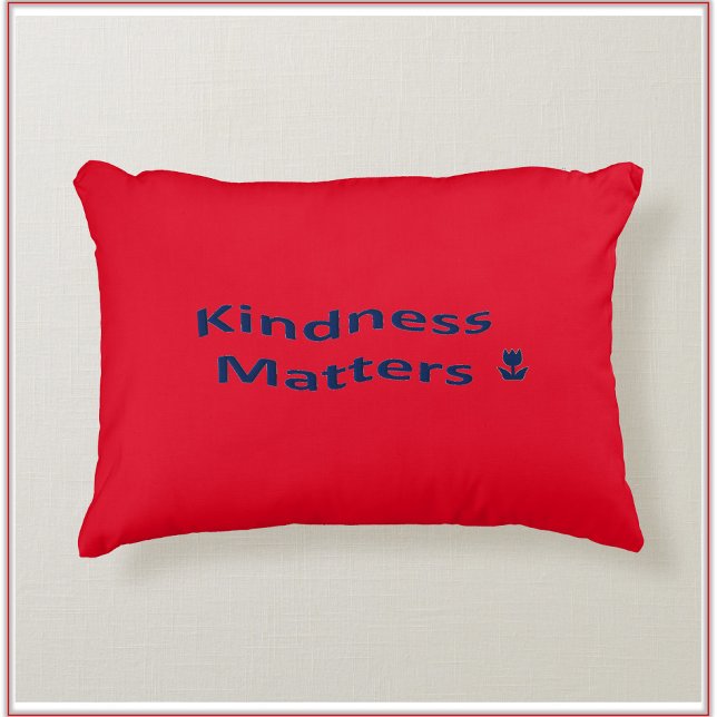Simple Red Kindness Matters Decorative Cushion (Creator Uploaded)
