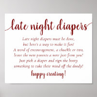 Simple Red Late Night Diapers | Candy Apple Shower