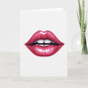 Simple Red Lips Card