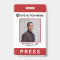 Simple Red Logo Press Employee Photo ID