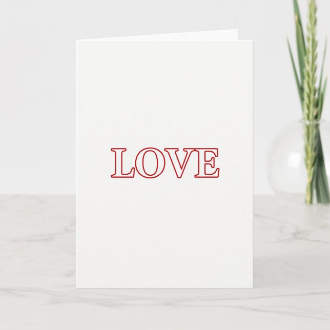 Simple Red Love Outline Card (Front)