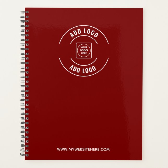 Simple Red Minimal Custom Logo Branding Planner (Front)