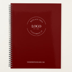 Simple Red Minimalist Custom Logo Branded Planner